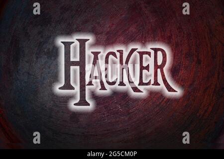 Hacker Concept text on background Stock Photo
