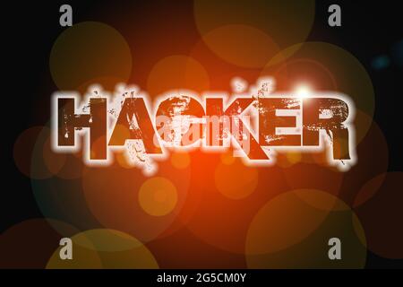 Hacker Concept text on background Stock Photo