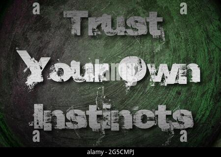 Trust Your Own Instincts Concept text on background Stock Photo