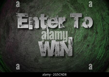Enter To Win Concept text on background Stock Photo