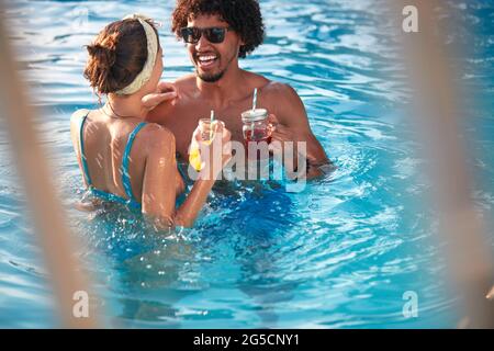 Couple dancing swimming pool man hi-res stock photography and images - Alamy