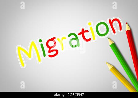 Migration text on background Stock Photo - Alamy