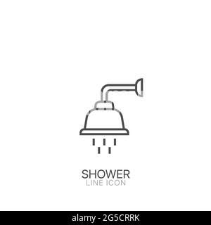 Shower outline vector icon. Editable stroke Shower icon page symbol for your web site design Stock Vector