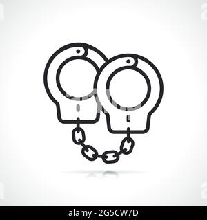 police handcuffs thin line icon Stock Vector