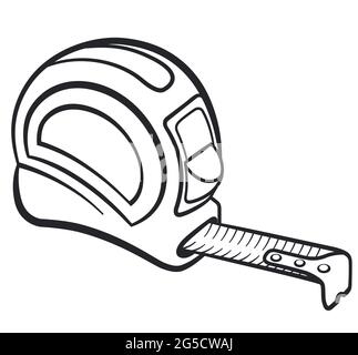 measuring tape black and white illustration design Stock Vector