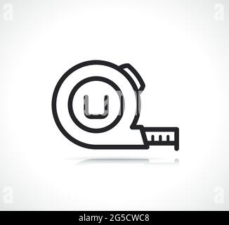measuring tape thin line icon isolated design Stock Vector
