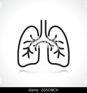 human lungs organ thin line icon isolated Stock Vector