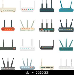 Wlan network flat white icons on round color backgrounds. 17 background ...