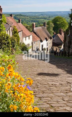 Gold Hill, Shaftesbury, Dorset, England Stock Photo