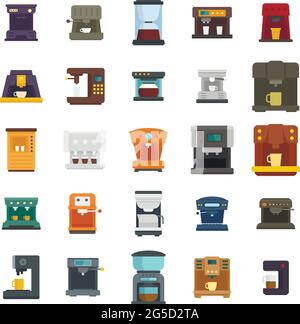 Capsule coffee icons set flat vector. Aroma pod. Strong coffee isolated ...