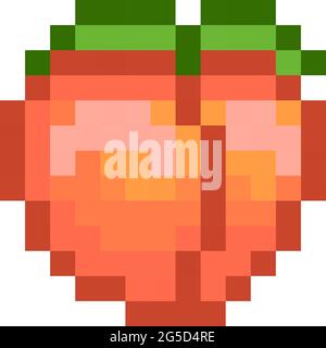 Pixel peach - vector, isolated Stock Vector