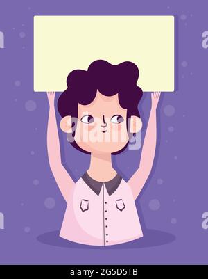 One happy boy with blank board Stock Vector Image & Art - Alamy