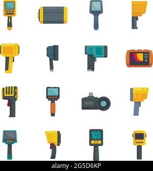 Thermal imager icons set flat vector isolated Stock Vector