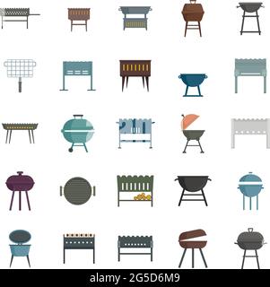 Brazier icons set flat vector isolated Stock Vector