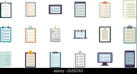 To-do list icons set flat vector isolated Stock Vector