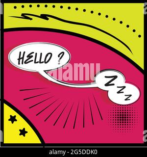 Comic bubble chat with text on a comic page Stock Vector