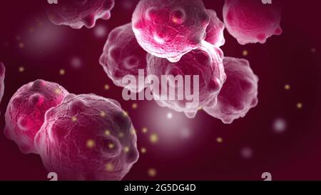 3d illustration - Cancer Cells With High Details Stock Photo