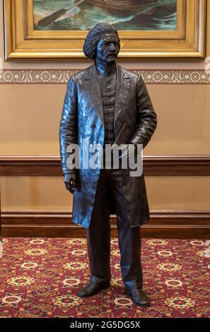 Frederick Douglass statue at the Old House Chambers of the Maryland State House in Annapolis, Maryland. Stock Photo