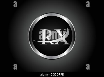 Creative blue letter RX R x logo with leading lines and road concept ...