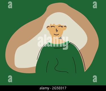 Flat character design of a woman. Vector illustration of a flat character design woman. Stock Vector