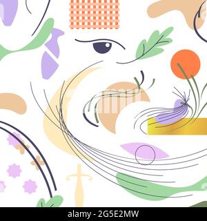 Arabic minimalism. Vector pattern in flat style Stock Vector