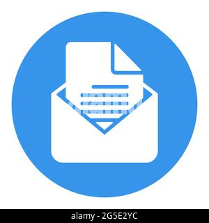Message outline white glyph icon. Office sign. Graph symbol for your web site design, logo, app, UI. Vector illustration Stock Vector