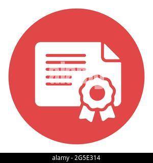 Certified outline white glyph icon. Workspace sign. Graph symbol for your web site design, logo, app, UI. Vector illustration, EPS10. Stock Vector