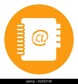 Address Book outline white glyph icon. Workspace sign. Graph symbol for your web site design, logo, app, UI. Vector illustration, EPS10. Stock Vector