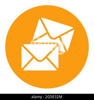 Mail outline white glyph icon. Workspace sign. Graph symbol for your web site design, logo, app, UI. Vector illustration, EPS10. Stock Vector