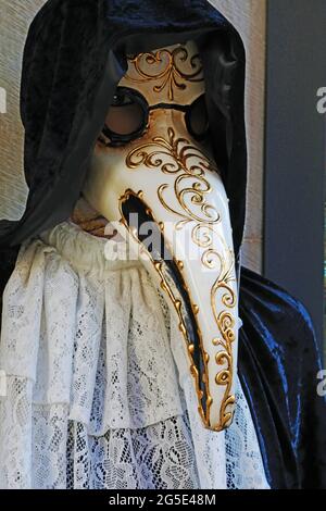 Venetian mask representing death in popular tradition Stock Photo 