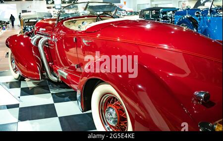 Yeovil, Somerset, UK – June 18 2021. Classic and vintage American car on display at a car show Stock Photo