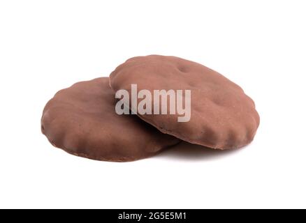 Fudge Covered Chocolate Cookies with Mint Flavor Stock Photo