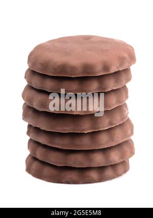 Fudge Covered Chocolate Cookies with Mint Flavor Stock Photo