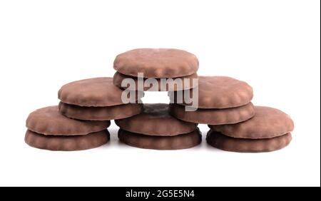 Fudge Covered Chocolate Cookies with Mint Flavor Stock Photo