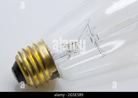 Close up of a vintage incandescent light bulb. Stock Photo