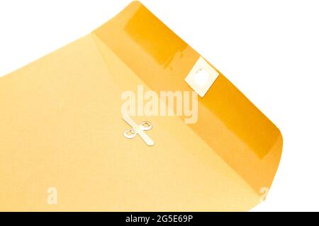 Simple Manilla Envelope on a White Background Stock Photo