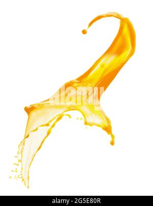 yellow paint splash isolated on a white background. Stock Photo