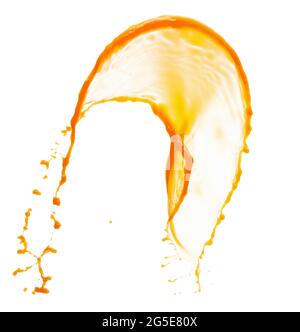 yellow paint splash isolated on a white background. Stock Photo