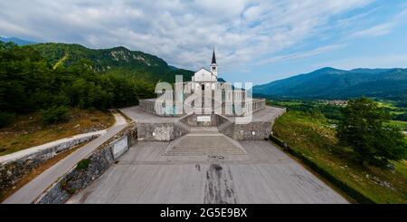 Italian Charnel house in Kobarid Slovenia. This is a memorial place for the italian soliders victims of  I. world war. Built in 1938 in Kobarid town, Stock Photo