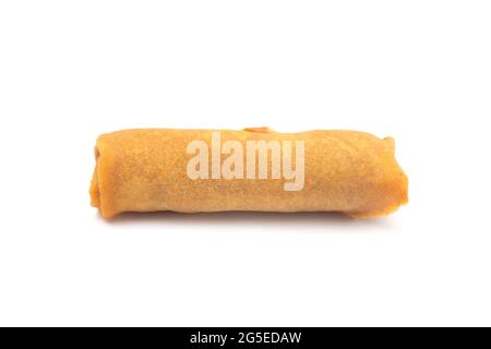 Fried Spring Rolls on a White Background Stock Photo