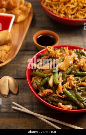 Oriental Food Laid out on a Table for Dinner Stock Photo