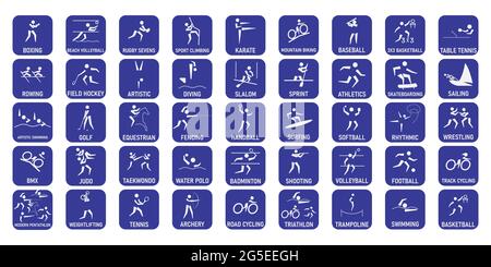 Vector set pictograms summer olympic games. Stock Vector