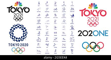 Vector set pictograms summer olympic games. Stock Vector