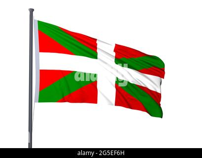 Basque Country waving flag illustration. Regions and cities of Spain ...