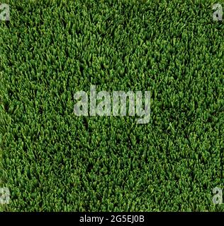 Green artificial turf grass in overhead view Stock Photo