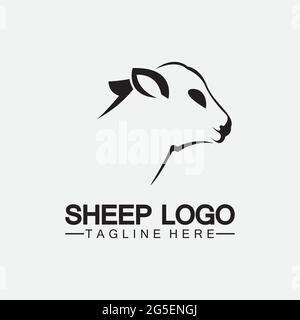 Sheep head logo vector icon illustration design template Stock Vector