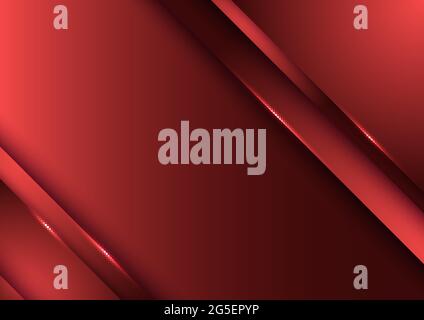 Template design abstract red gradient stripes overlap layer background with lighting. Vector illustration Stock Vector