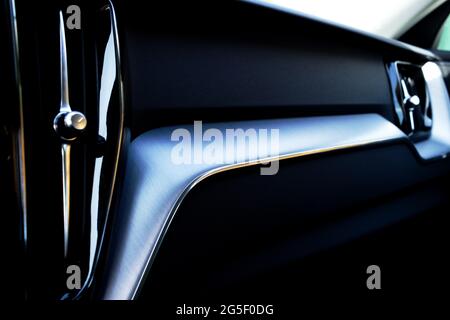 AC ventilation deck or panel of a luxury modern car Stock Photo