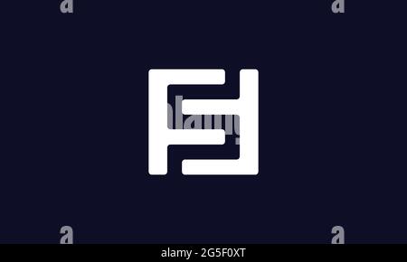 Modern Trendy Minimal Monogram FS and SF F or S Square Shaped Business Brands Initial Based letter Icon Logo Stock Vector