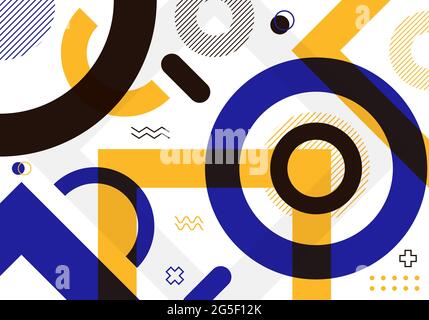 Abstract colored geometric shape pattern composition design on white background. Vector illustration Stock Vector